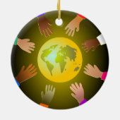 Colorful Hands Keramisch Ornament (Achterkant)