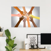Colorful Hands Poster (Thuiskantoor)