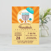 Colorful Hanukkah Party Kaart (Staand voorkant)