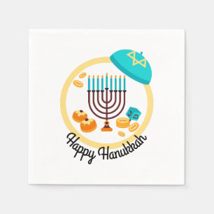 Colorful Hanukkah Party Servet