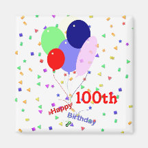 Colorful Happy 100th Birthday Balloons