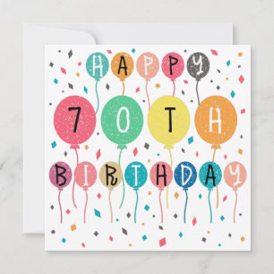 Colorful Happy 70th Save The Date