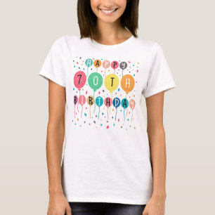 Colorful Happy 70th T-shirt