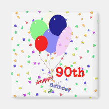 Colorful Happy 90th Birthday Balloons