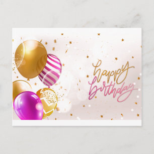Colorful Happy Birthday-ballonnen Briefkaart