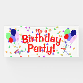 Colorful Happy Birthday Balloons Banner