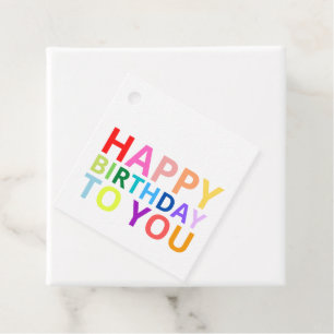 Colorful Happy Birthday Family Gift Label
