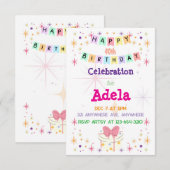 Colorful Happy Birthday Kaart (Voorkant / Achterkant)