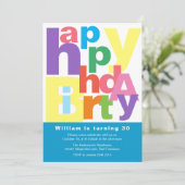 Colorful Happy Birthday Kaart (Staand voorkant)