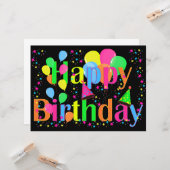 COLORFUL HAPPY BIRTHDAY KAART (Voorkant / Achterkant in situ)
