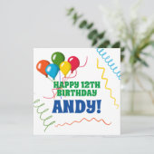 Colorful Happy Birthday met ballonnen Kaart (Staand voorkant)