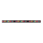 Colorful Happy Birthday op Black Lint (Voorkant)