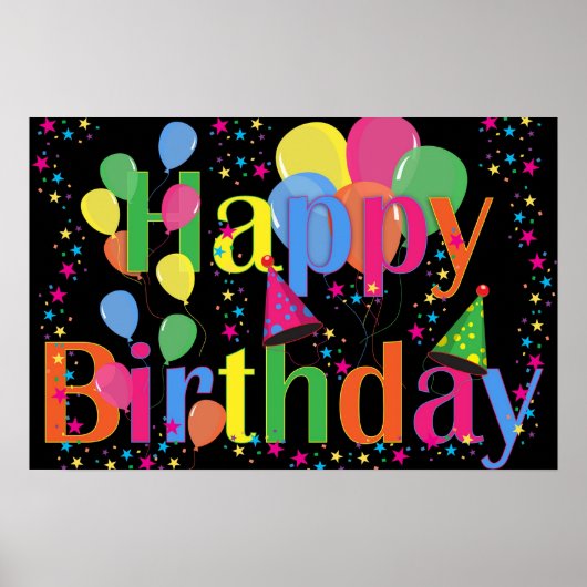 Colorful HAPPY BIRTHDAY POSTER (Voorkant)