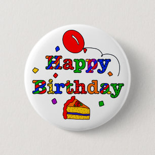 Colorful Happy Birthday Ronde Button 5,7 Cm