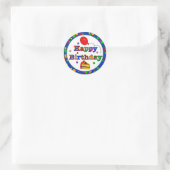 Colorful Happy Birthday Ronde Sticker (Tas)