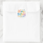 Colorful Happy Birthday Ronde Sticker (Tas)