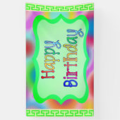 Colorful Happy Birthday Spandoek (Verticaal)