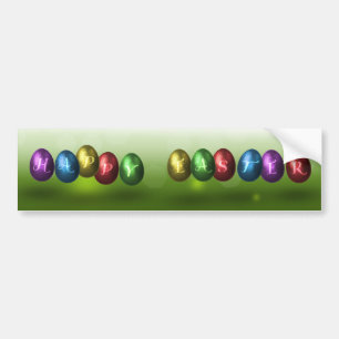Colorful Happy Easter Eggs Bumpersticker