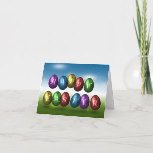 Colorful Happy Easter Eggs Feestdagen Kaart