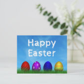 Colorful Happy Easter Eggs Holiday Briefkaart (Staand voorkant)