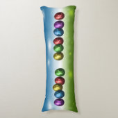 Colorful Happy Easter Eggs Lichaamskussen (Voorkant Verticaal)