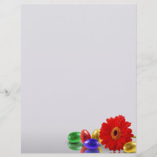 Colorful Happy Easter Eggs met Gerbera