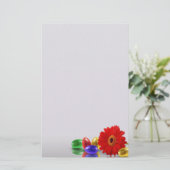 Colorful Happy Easter Eggs met Gerbera Briefpapier (Staand voorkant)