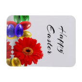 Colorful Happy Easter Eggs met Gerbera Magneet (Horizontaal)