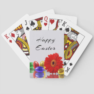 Colorful Happy Easter Eggs met Gerbera Speelkaarten