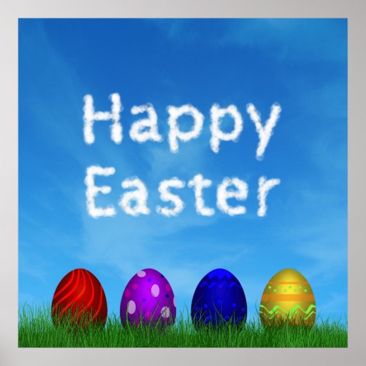 Colorful Happy Easter Eggs Poster (Voorkant)