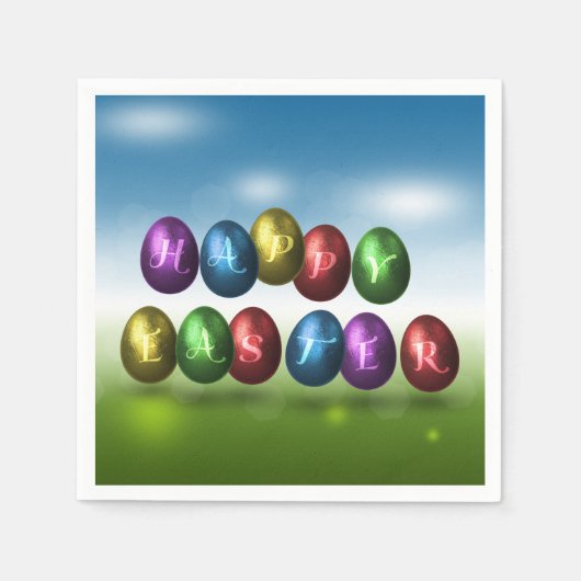 Colorful Happy Easter Eggs Servet (Voorkant)