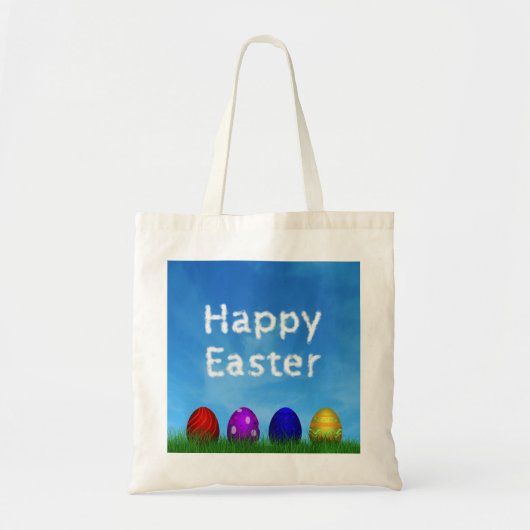 Colorful Happy Easter Eggs Tote Bag (Voorkant)