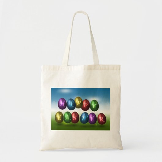 Colorful Happy Easter Eggs Tote Bag (Voorkant)
