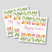 Colorful Happy Easter Floral Tulip Servet