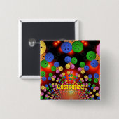 Colorful Happy Face Spiral Button (Voorkant /achterkant)