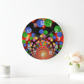 Colorful Happy Face Spiral Wall klok (Huis)