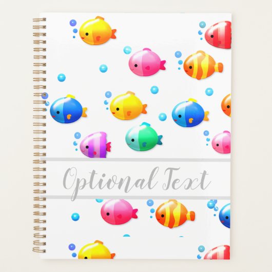 Colorful Happy Fish met bubbels Planner (Voorkant)