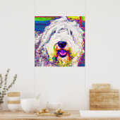 Colorful Happy Fluffy Vieux anglais Poster de chie (Cuisine)