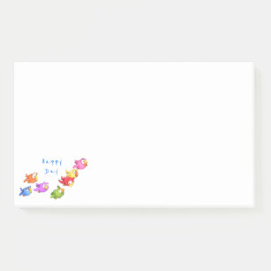Colorful Happy Flying Birds - Cute Funny Sparrows Post-it® Notes