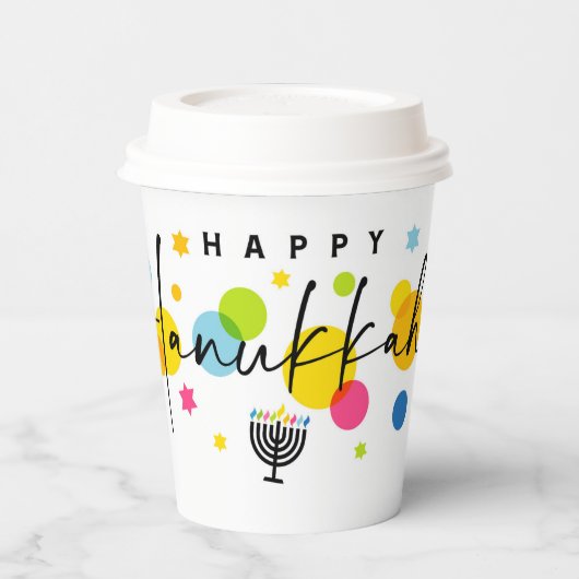 Colorful Happy Hanukkah Papieren Bekers (Links)