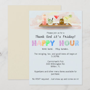 Colorful Happy Hour Uitnodiging