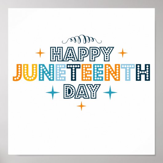 Colorful Happy Junetetiende Poster (Voorkant)
