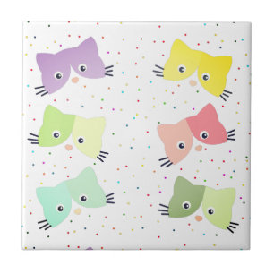 Colorful Happy Kittens-patroon  Tegeltje