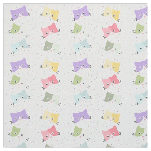 Colorful Happy KIttens tissu Motif (Échantillon)