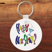 Colorful Happy Nieuwjaar Sleutelhanger (Voorkant)