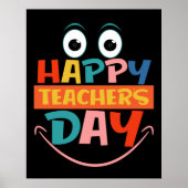 Colorful Happy Teachers Day Funny Face Poster (Voorkant)