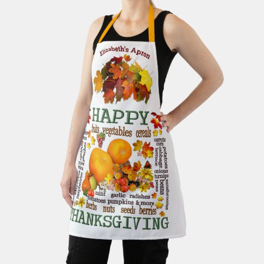 Colorful Happy Thanksgiving Apron Schort (Insitu)