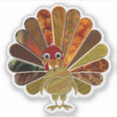 Colorful Happy Thanksgiving Turkije Sticker (Voorkant)
