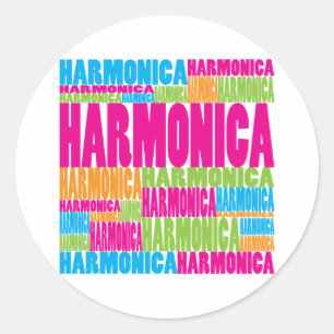 Colorful Harmonica Ronde Sticker