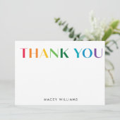 Colorful Hartelijk dank Kaart Gepersonaliseerde ar (Staand voorkant)